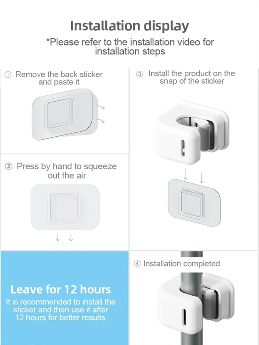 Multi-Purpose Umbrella Hooks Adhesive Wall Hanging Mop Broom Hook Kitchen Bathroom Organization Home Organizer Accessories