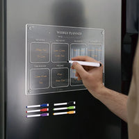 PYLV Fridge Magnet Sticker Calendar Board Planner Reusable Magnetic Dry Erase Board Schedule Transparent Acrylic Fridge Message