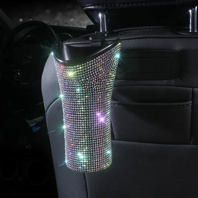 Bling Diamond Car Umbrella Storage Box Multifunctional Organizer Barrel Auto Folding Hanging Water Bottles Rack Umbrella Bucket