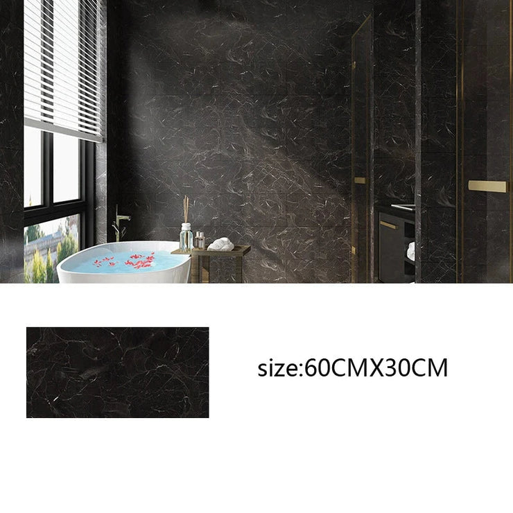 Adhesive Marble Wallpaper Waterproof Wall Stickers Kitchen Bathroom Living Room TV Background Renovation Wallboard Decor