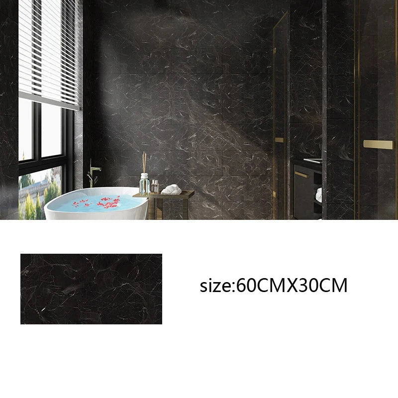 Adhesive Marble Wallpaper Waterproof Wall Stickers Kitchen Bathroom Living Room TV Background Renovation Wallboard Decor