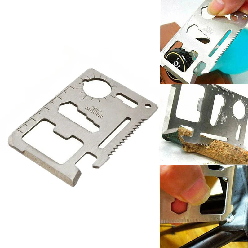 Outdoor Multifunction Tool Set Card Style Bottle Opener Survive Gear Multipurpose Gadget Wrench Sawtooth Screwdriver Wallet Kit