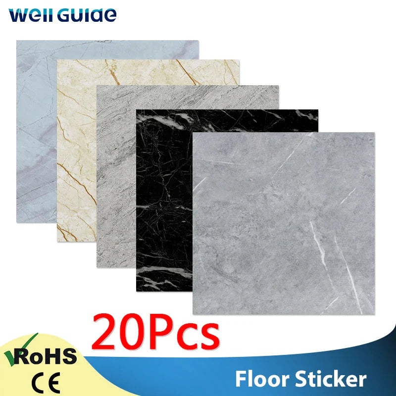 Adhesive Waterproof Marble PVC Floor Sticker Bathroom living room Renovation Decals Wall Ground Decor