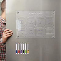 PYLV Fridge Magnet Sticker Calendar Board Planner Reusable Magnetic Dry Erase Board Schedule Transparent Acrylic Fridge Message