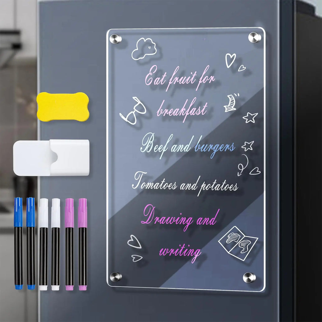 Fridge Blank Calendar Memo Board Dry Erase Calendar 6 Markers & Eraser
