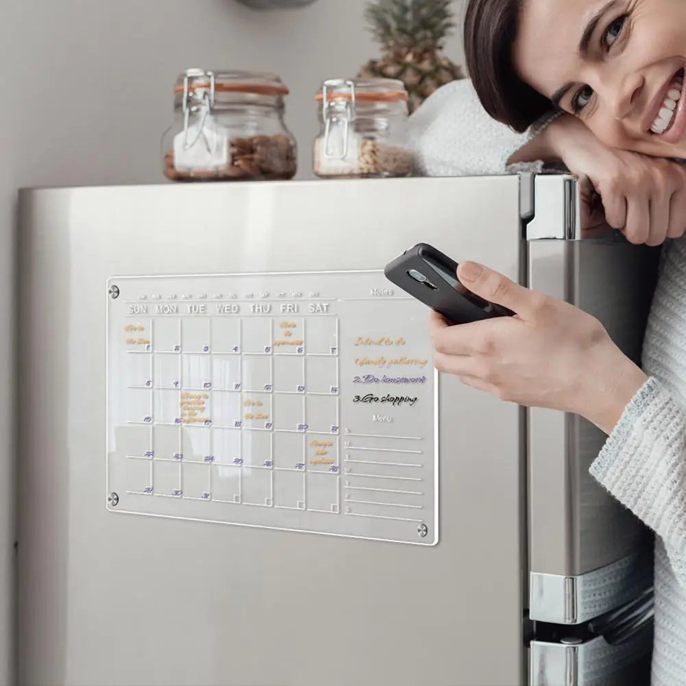 Monthly Board Calendar Monthly Board Reusable Magnetic Fridge Calendars with Scratch-proof Boards Marker Pens Stay Organized