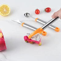 Fruit Push Knife Double Head Melon Baller Scoop Triangular Shape Peeler Vegetable Slicer Fruit Platter Watermelon Kitchen Tool
