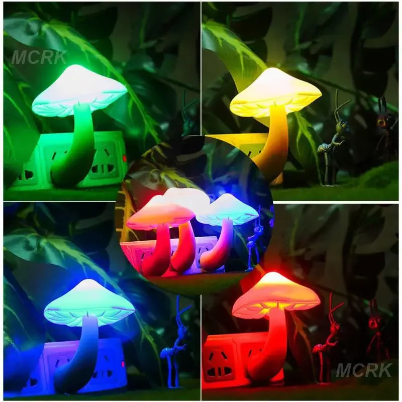 Light Control Night Light Wholesale Yellow Light Worm Mushroom Light Control Night Light Home Decor