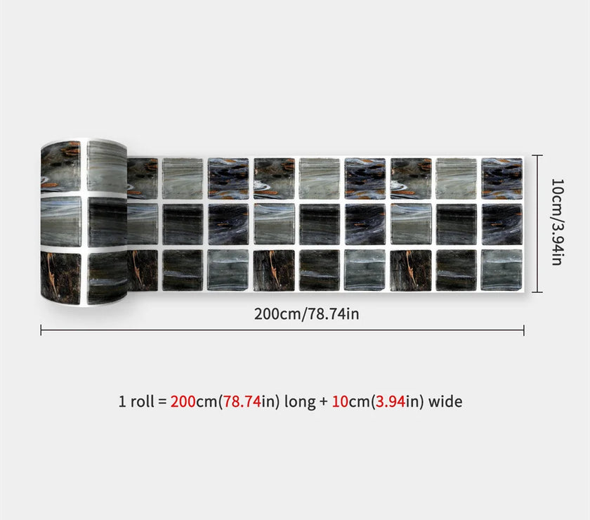 10X200cm Long Strip Wall Stickers Floor Kitchen Bathroom Living Room Skirting Line Wall Decor Waterproof Peel & Stick Wallpaper