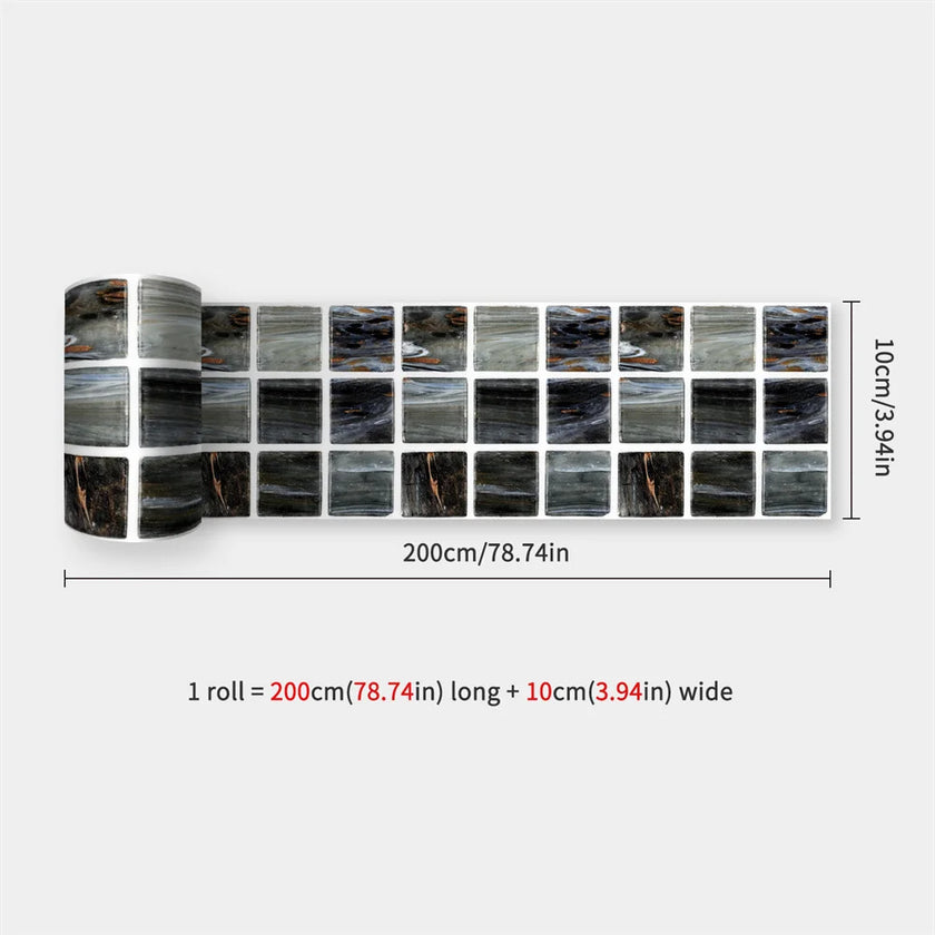 10X200cm Long Strip Wall Stickers Floor Kitchen Bathroom Living Room Skirting Line Wall Decor Waterproof Peel & Stick Wallpaper