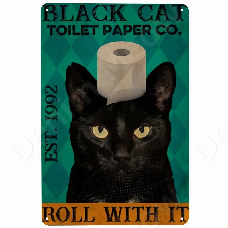 Happy Retro TiHappy Retro Tin Sign Tuxedo Cat Metal Sign Golfing Cat Plaque Poster Home Cafe Bar Bathroom Wall Decorn Sign Tuxedo Cat Metal Sign Golfing Cat Plaque Poster Home Cafe Bar Bathroom Wall Decor