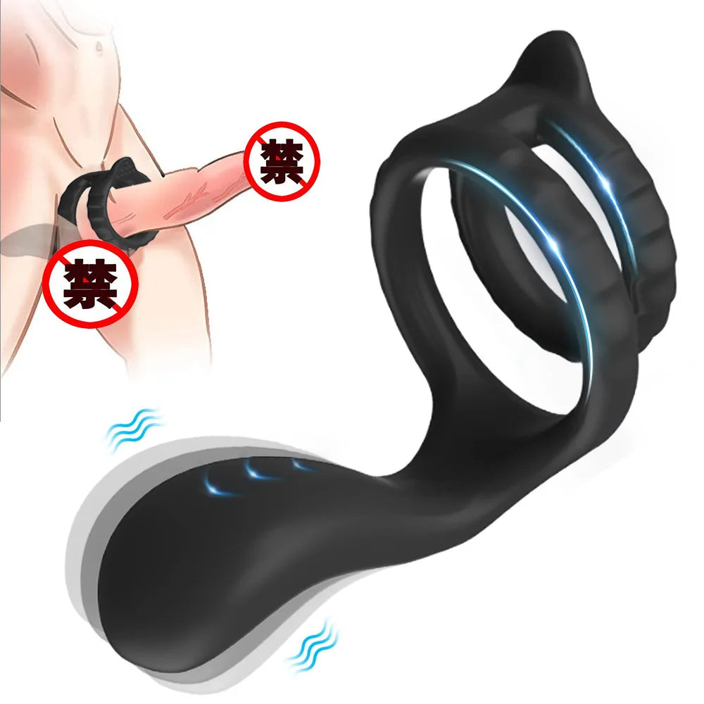 Sensualex Men Novelty Toys Delayed Ejaculation Vibrate Penis Rings Cock Ring Men Chastity Cage Sex Toy Couple Men'