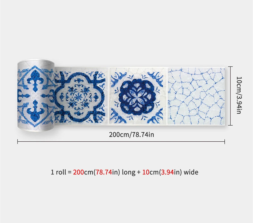 10X200cm Long Strip Wall Stickers Floor Kitchen Bathroom Living Room Skirting Line Wall Decor Waterproof Peel & Stick Wallpaper