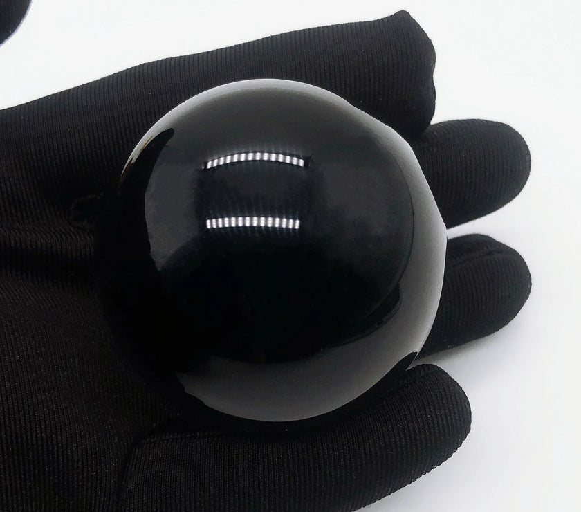 Natural Black Obsidian Sphere Crystal Quartz Magic Ball Rock Stone Witchcraft Reiki Healing Home Decoration Gift Without Base