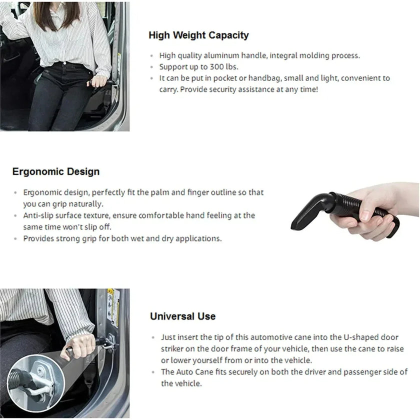 Door Grab Car Handle Cane Vehicle Bar Stand Assist Mobility Aid Car Accessory