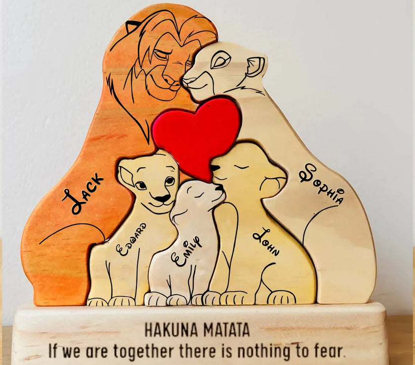 Puzzle Wooden Lion Puzzle Home Decor Thanksgiving Christmas Warm Gifts