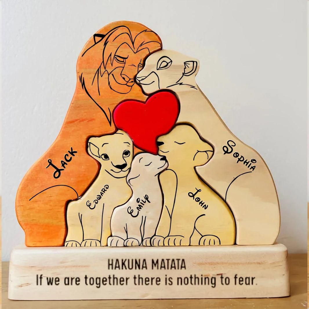 Puzzle Wooden Lion Puzzle Home Decor Thanksgiving Christmas Warm Gifts