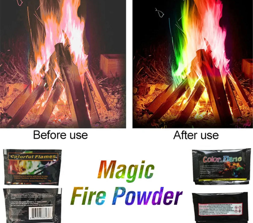 30g Bonfire Pyrotechnics Magic Trick Party Fireplace Colorful Magic Fire Happy Fire Camping Hiking Recreation Outdoor Gadgets