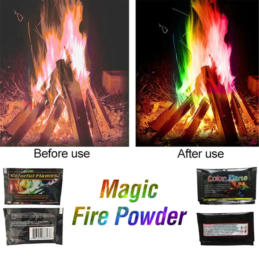 30g Bonfire Pyrotechnics Magic Trick Party Fireplace Colorful Magic Fire Happy Fire Camping Hiking Recreation Outdoor Gadgets