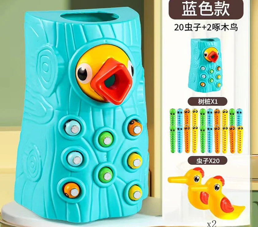 Children Woodpecker Catch Worms Toy Toddler Kids Magnetic Games
