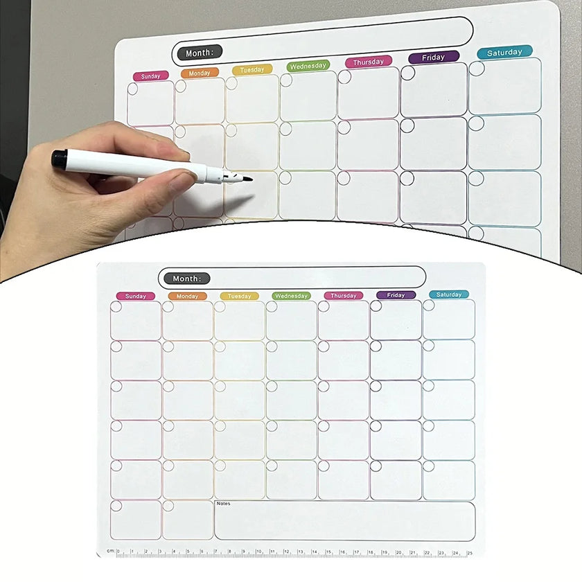 1pc Dry Erase Calendar Magnetic Calendar For Refrigerator Monthly Fridge Calendar 43*33CM Home Decor  Accessories