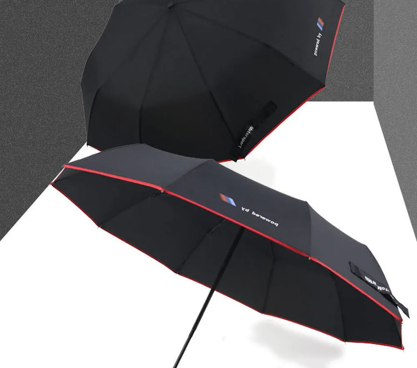 Original For BMW 4S shop car umbrella red edge 10 bone high-end automatic folding umbrella for rain shine umbrella with M logo