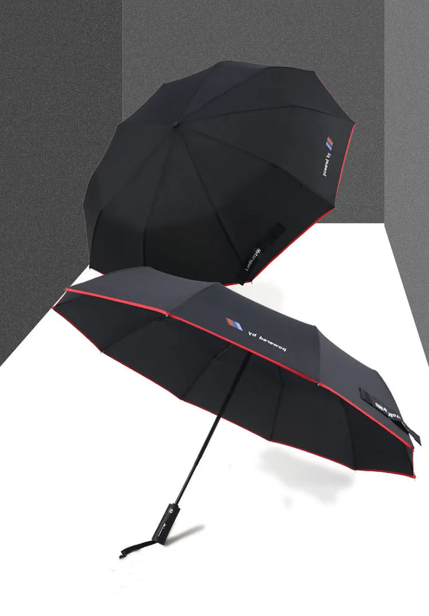 Original For BMW 4S shop car umbrella red edge 10 bone high-end automatic folding umbrella for rain shine umbrella with M logo