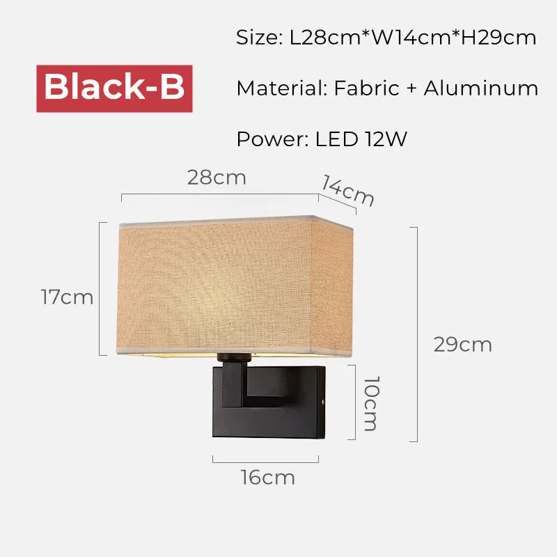 Switch LED Spotlight Reading Wall Lamp Bedroom Study Nordic Home Decor Light Fixture