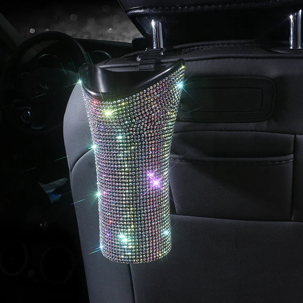 Bling Diamond Car Umbrella Storage Box Multifunctional Organizer Barrel Auto Folding Hanging Water Bottles Rack Umbrella Bucket