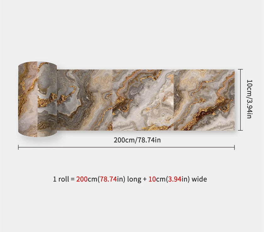 10X200cm Long Strip Wall Stickers Floor Kitchen Bathroom Living Room Skirting Line Wall Decor Waterproof Peel & Stick Wallpaper
