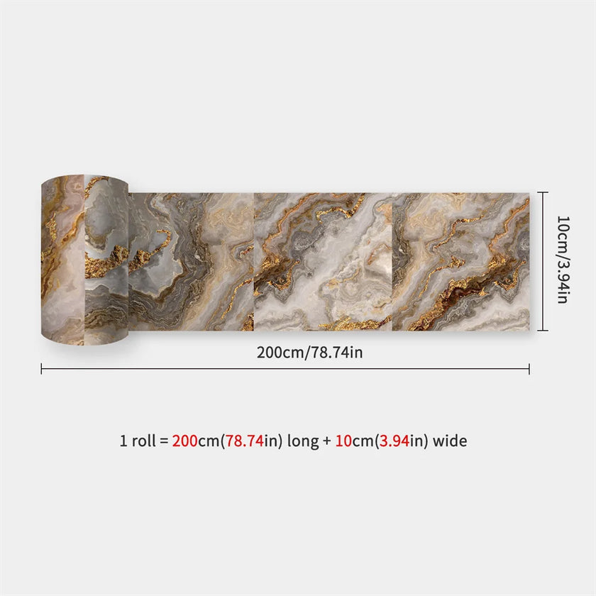 10X200cm Long Strip Wall Stickers Floor Kitchen Bathroom Living Room Skirting Line Wall Decor Waterproof Peel & Stick Wallpaper