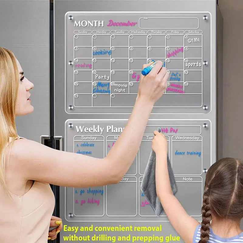Fridge Dry Erase Board Refrigerator Acrylic Board Planner Schedule Board