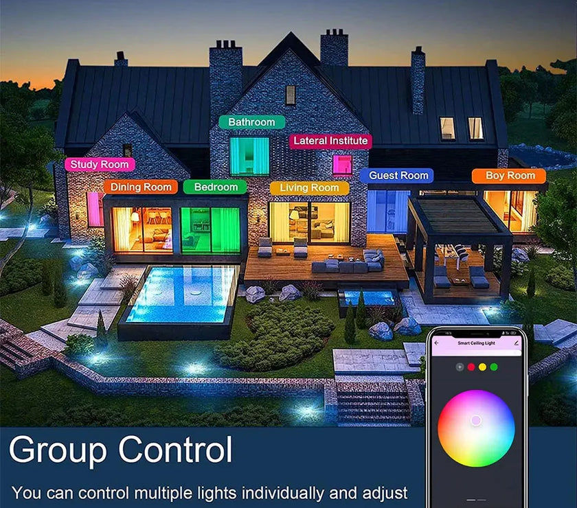 Tuya WiFi Smart LED Ceiling Light AC220V 24W RGB For Bedroom Living Room Home Decor Round Light Works With Alexa Google Home