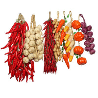 Simulation Foam Vegetables Artificial Pepper Garlic Corn Potato Peanut Hanging String Photography Props Restaurant Home Decor