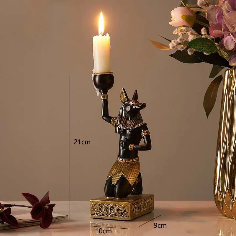 ancient egyptian idol candles holder enhances