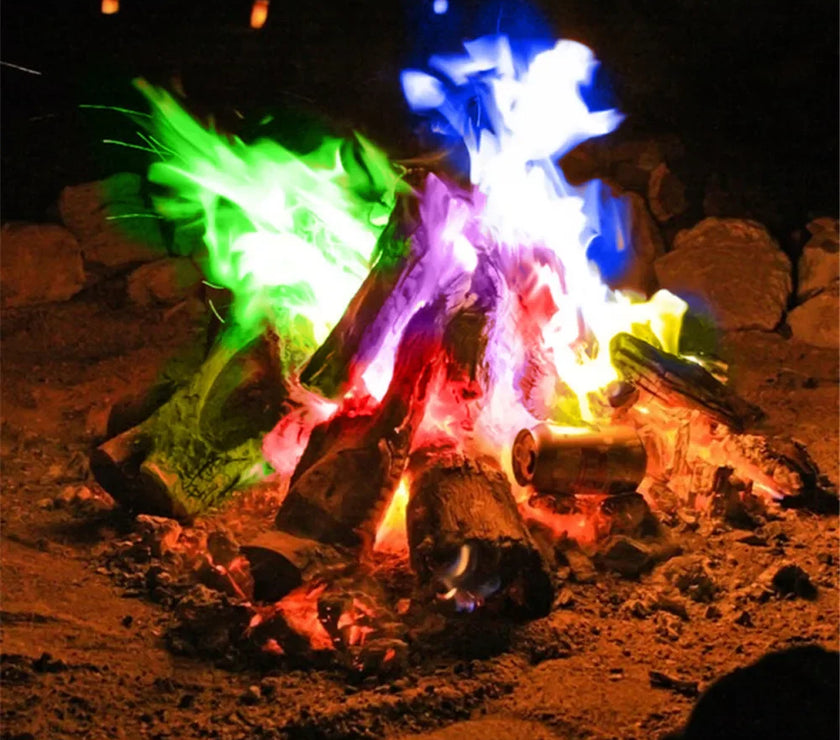 30g Bonfire Pyrotechnics Magic Trick Party Fireplace Colorful Magic Fire Happy Fire Camping Hiking Recreation Outdoor Gadgets