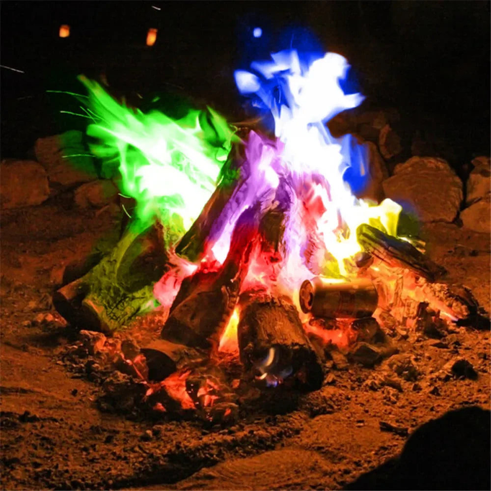 30g Bonfire Pyrotechnics Magic Trick Party Fireplace Colorful Magic Fire Happy Fire Camping Hiking Recreation Outdoor Gadgets