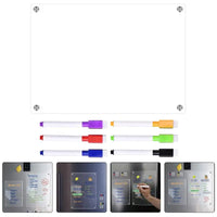 Magnetic Calendar Whiteboard Pen Dry Erase Calendar Fridge Magnetic Clear Acrylic Grocery List Pad