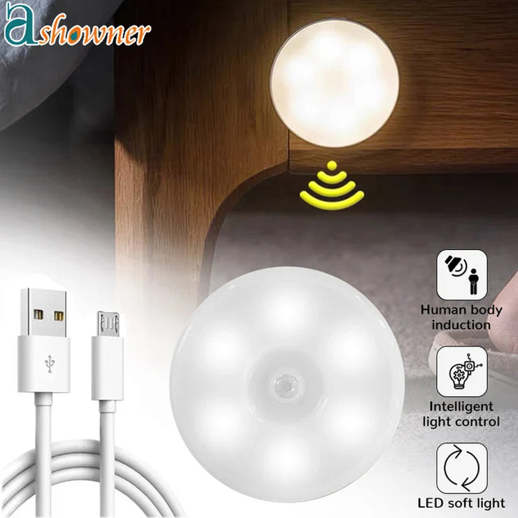 Motion Sensor Light Bedroom LED Night Lights USB Rechargeable Night Lamp