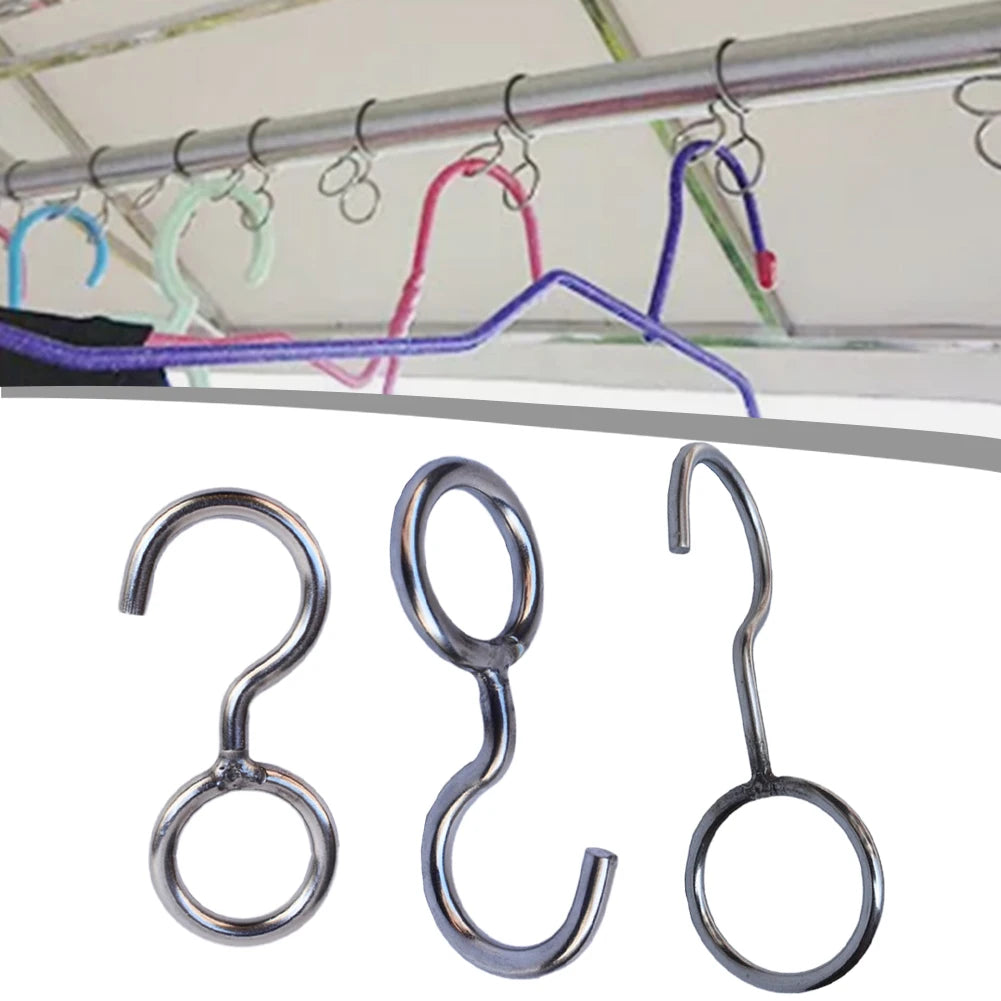 2pcs Alloy Pipe Hook Clothes Rod Windproof Hook Movable Hook Kitchen Bathroom Round Pipe Hook Home Organization