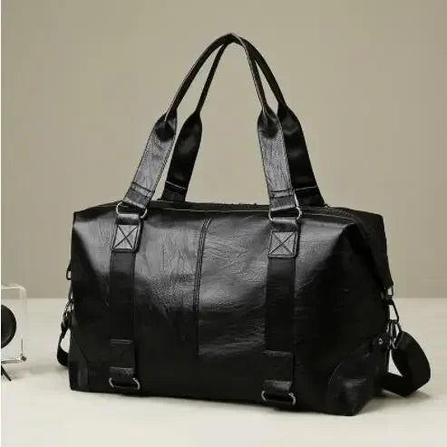 Business PU Travel Handbag Soft Leather Texture Shoulder Bag Sports TrainingLarge Capacity Handheld duffle bag bolsas