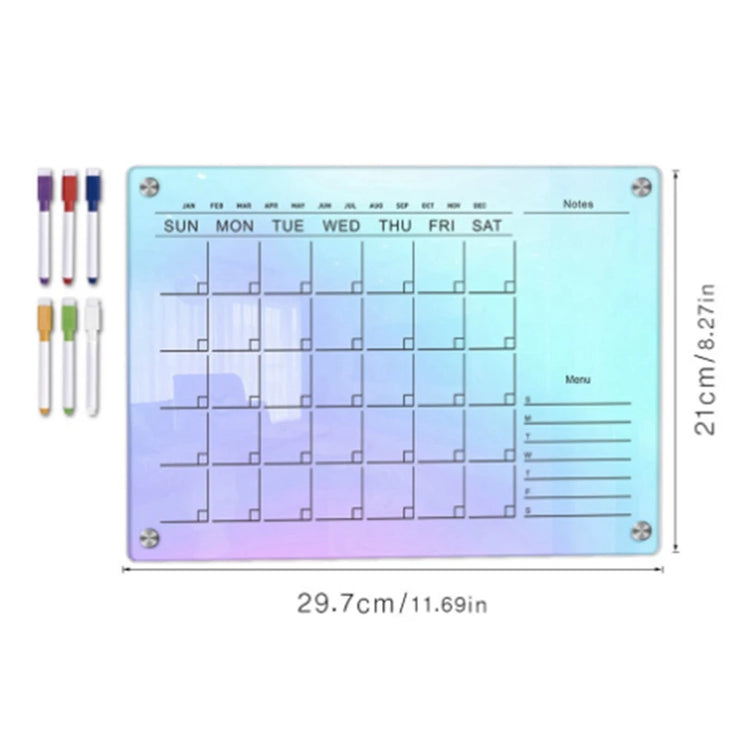 Acrylic Magnetic Weekly Calendar Planner Set Acrylic Magnetic Planner Clear Dry Erase Board For Fridge