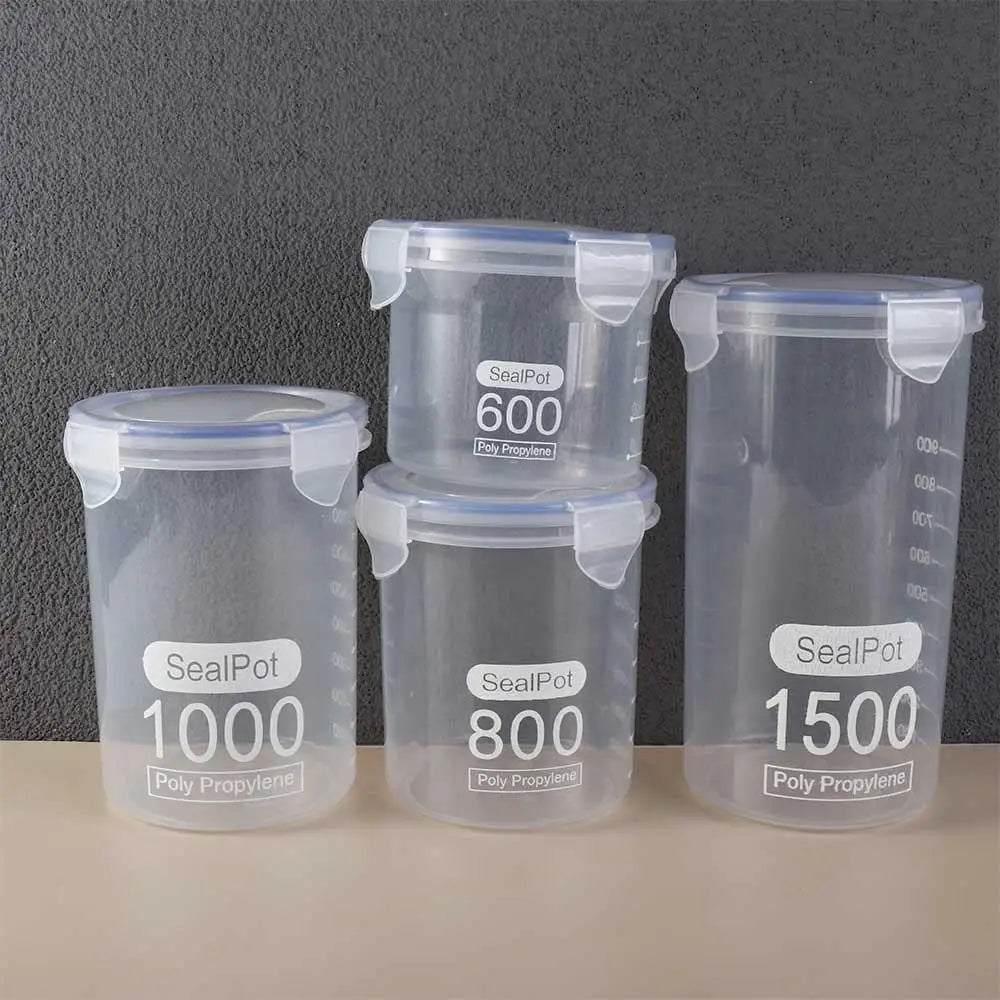Durable Airtight Food Sealed Boxes Cylindrical Leakproof Sugar Flour Nut Food Container Home Organization Supplies