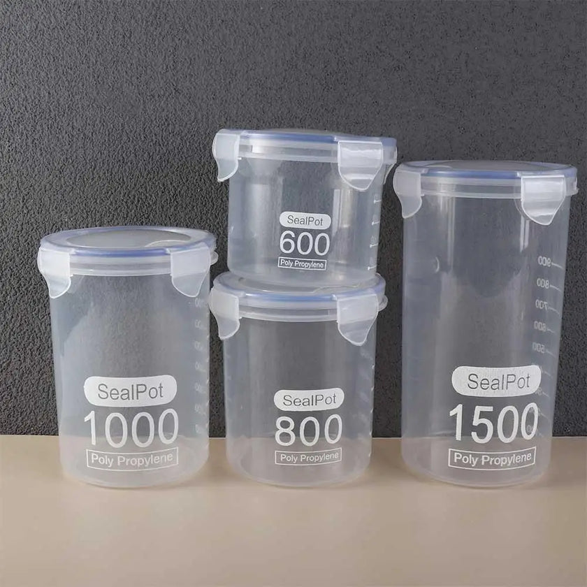 Durable Airtight Food Sealed Boxes Cylindrical Leakproof Sugar Flour Nut Food Container Home Organization Supplies