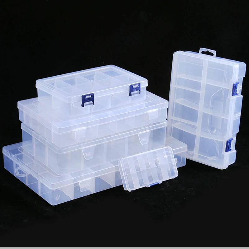 6 10 15 24 Grids Home Storage Organization Plastic Storage Box Eco-Friendly Jewelry Earring Screw Holder Case Display Organizer