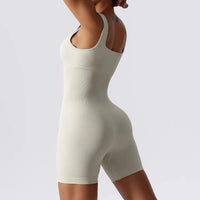 Piece Tummy Control Seamless Ribbed Jumpsuit Padded Sports Bra Romper Fashion Fitness Sportwear