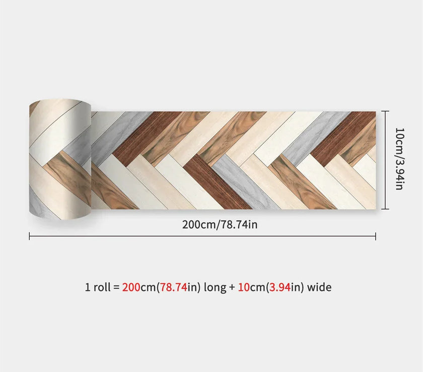 10X200cm Long Strip Wall Stickers Floor Kitchen Bathroom Living Room Skirting Line Wall Decor Waterproof Peel & Stick Wallpaper