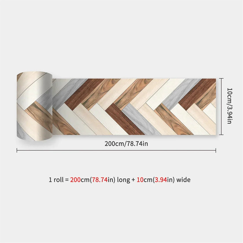 10X200cm Long Strip Wall Stickers Floor Kitchen Bathroom Living Room Skirting Line Wall Decor Waterproof Peel & Stick Wallpaper