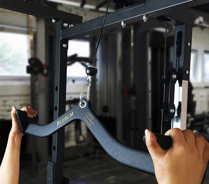 Home Gym Fitness Lat Pull Down Handle Grip For Training Biceps Triceps Back Muscle Workout T-bar V-bar Row Handle Cable Machine