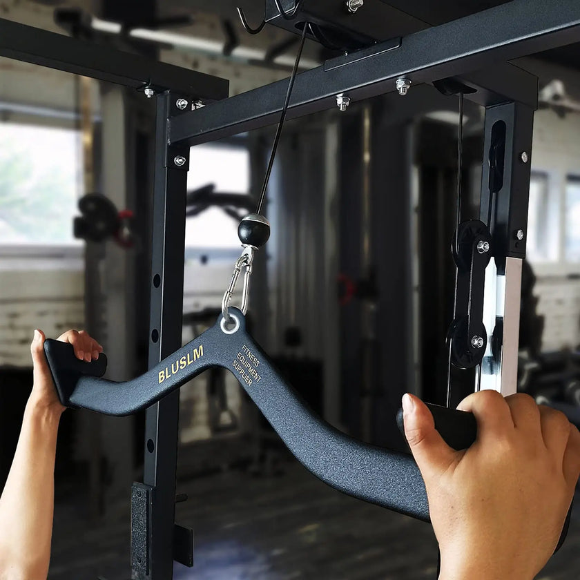 Home Gym Fitness Lat Pull Down Handle Grip For Training Biceps Triceps Back Muscle Workout T-bar V-bar Row Handle Cable Machine